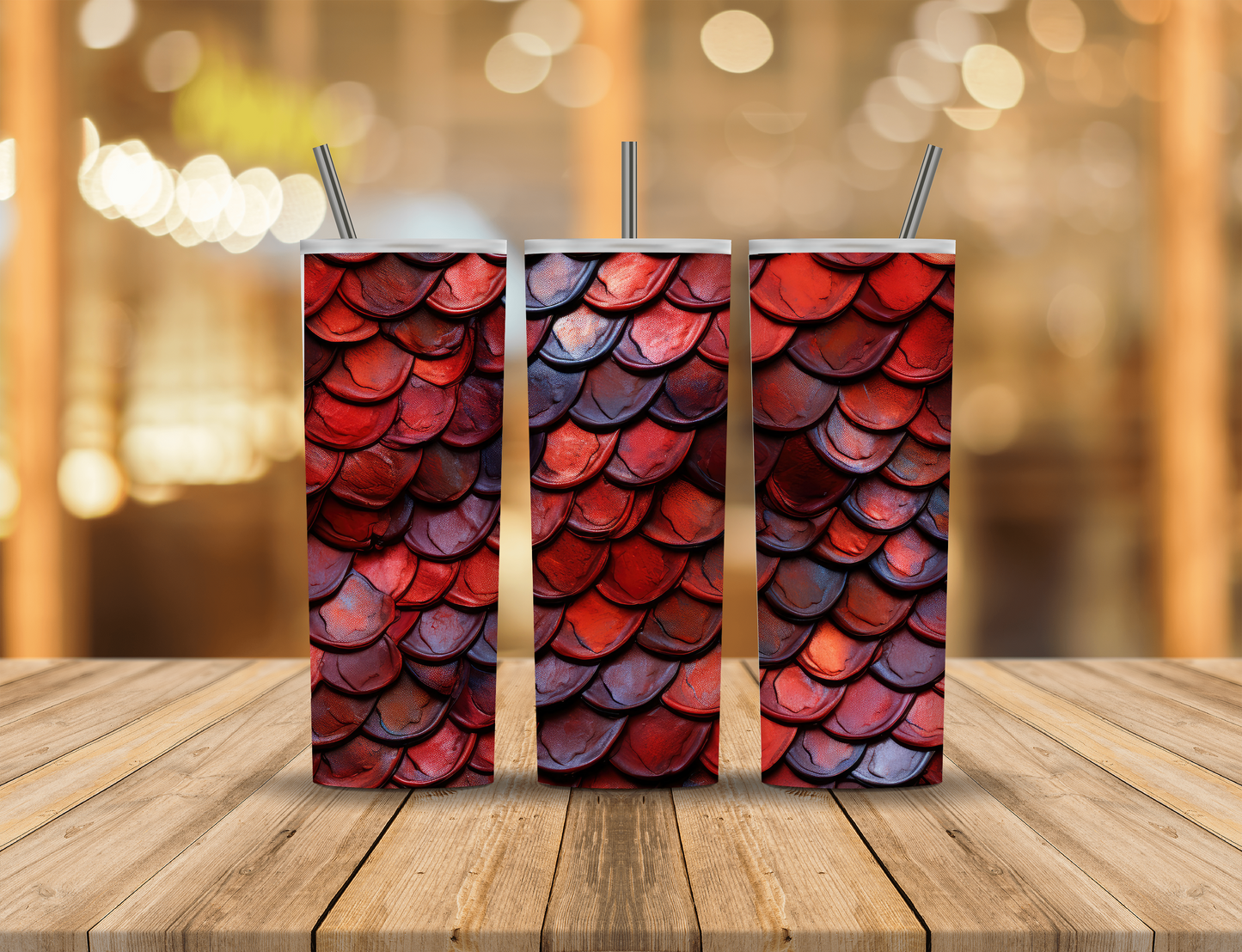 Red Dragon Scale 20 oz Tumbler Design Digital Download #1