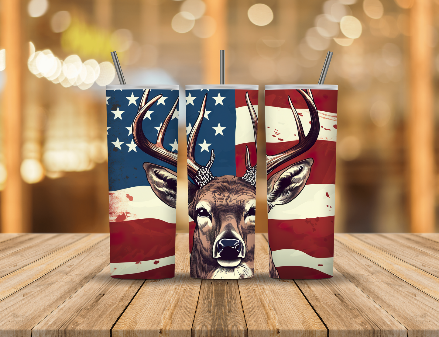 America Hunting Deer 20 oz Tumbler Design Digital Download #179