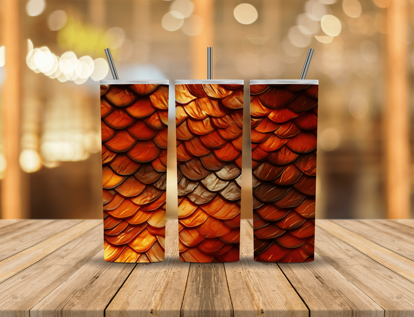 Red Orange Dragon Scales 20 oz Tumbler Design Digital Download #253