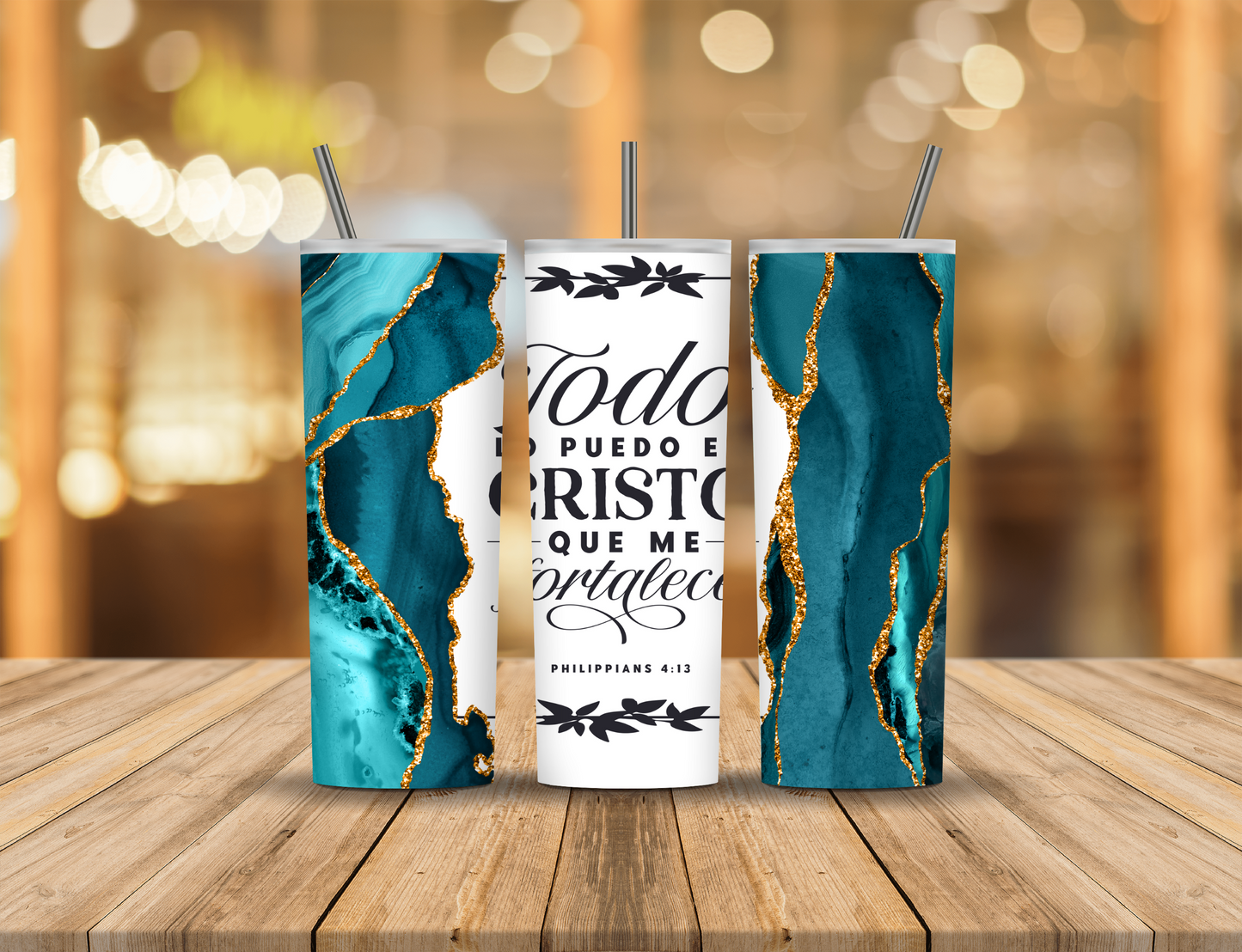 Faith Religious Geode Blue Gold 20 oz Tumbler Design Digital Download #112