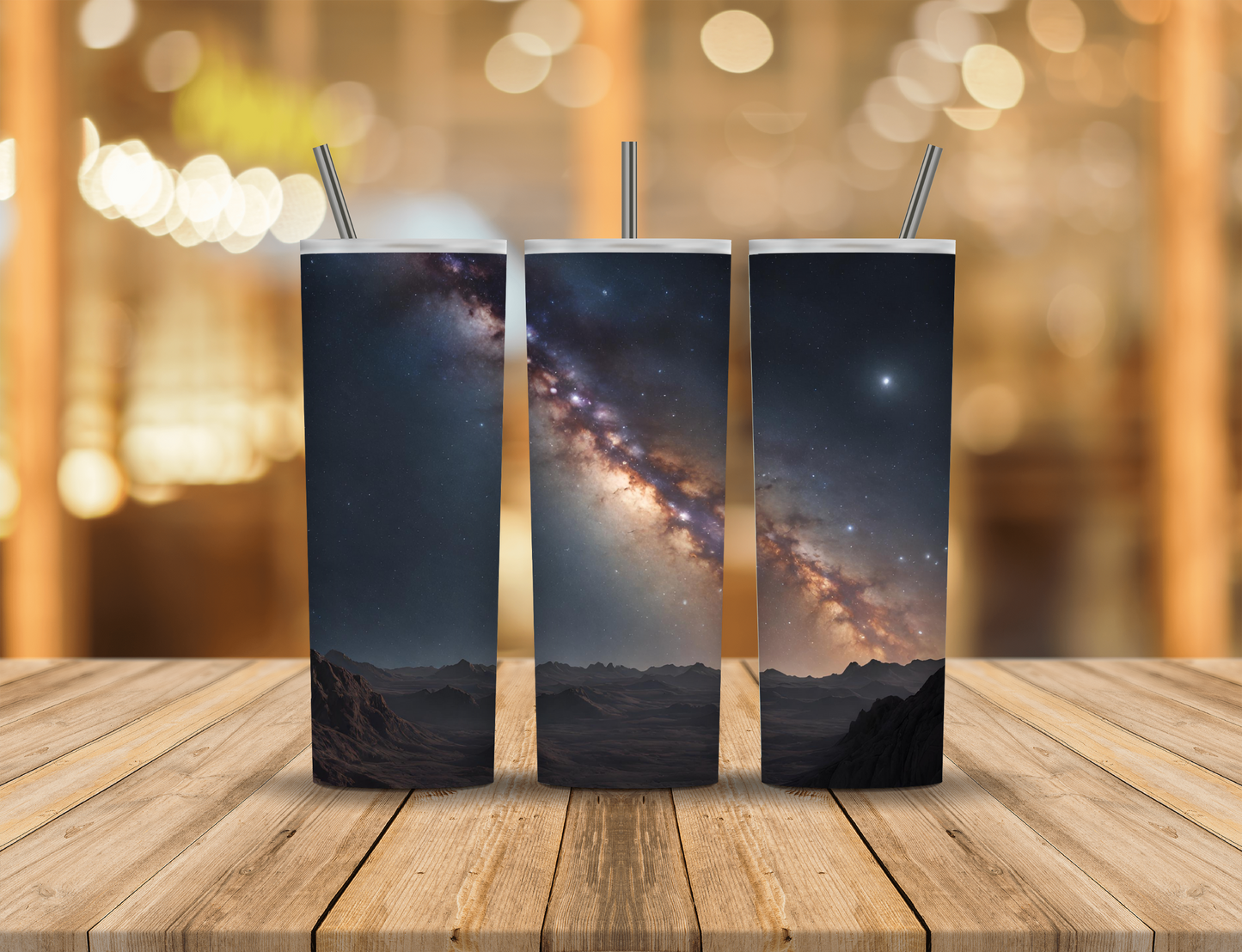 Mountains Milky Way Galaxy 20 oz Tumbler Design Digital Download #714