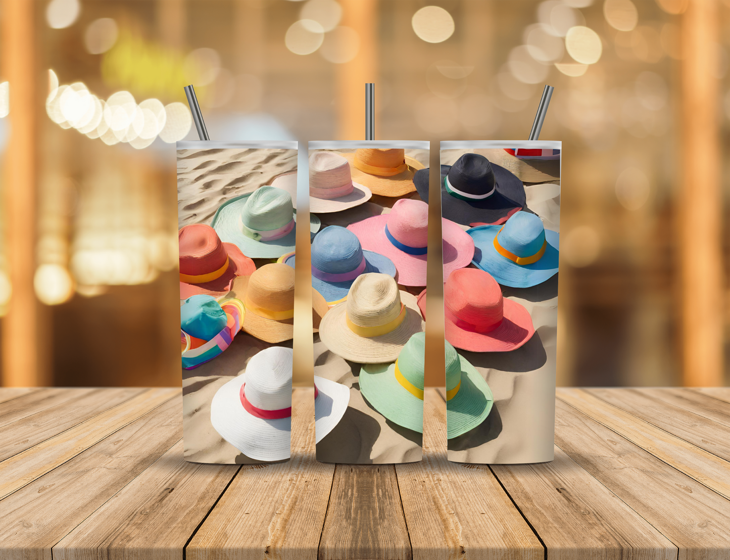 Summer Beach Hats 20 oz Tumbler Design Digital Download #206