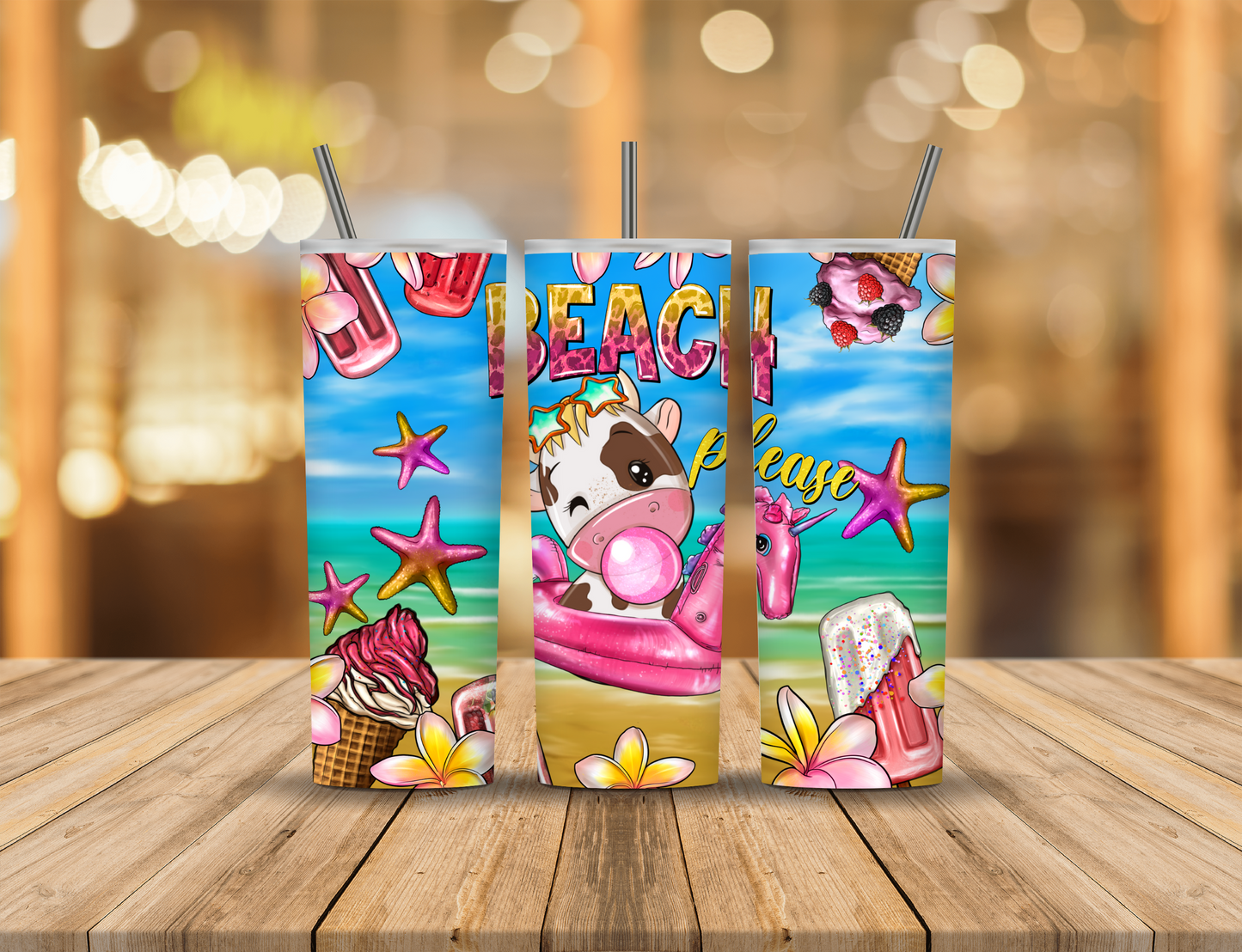Summer Beach 20 oz Tumbler Design Digital Download #24