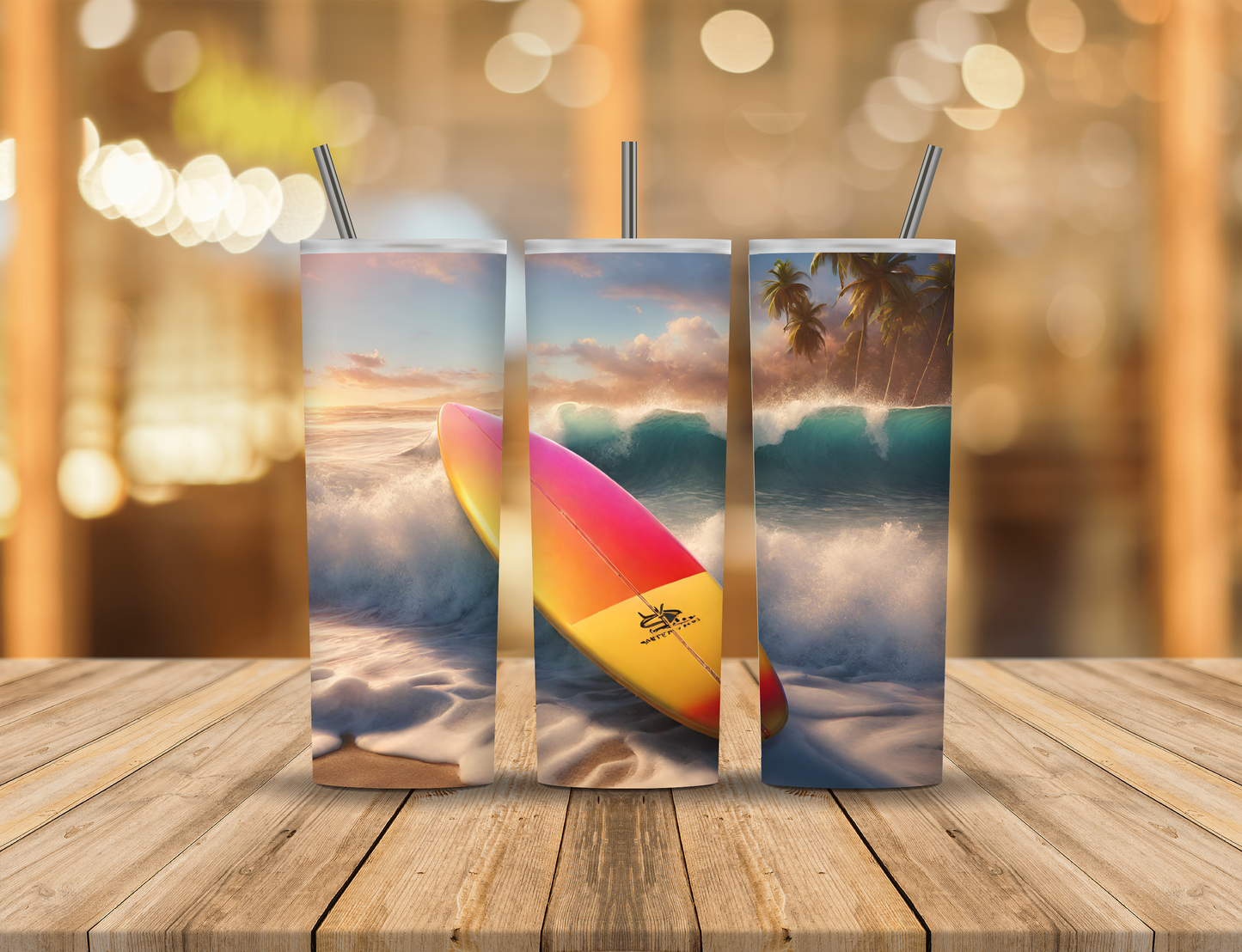 Ocean Beach Surfboard 20 oz Tumbler Design Digital Download #341