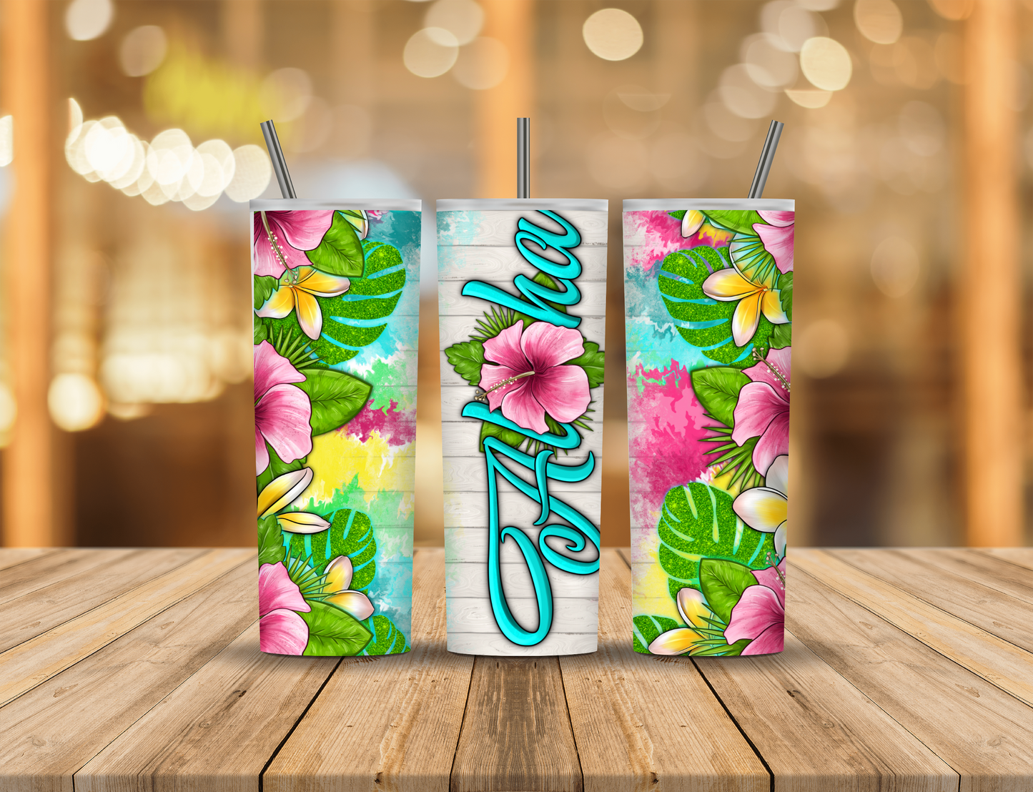 Summer Cartoon Flowers 20 oz Tumbler Design Digital Download #34
