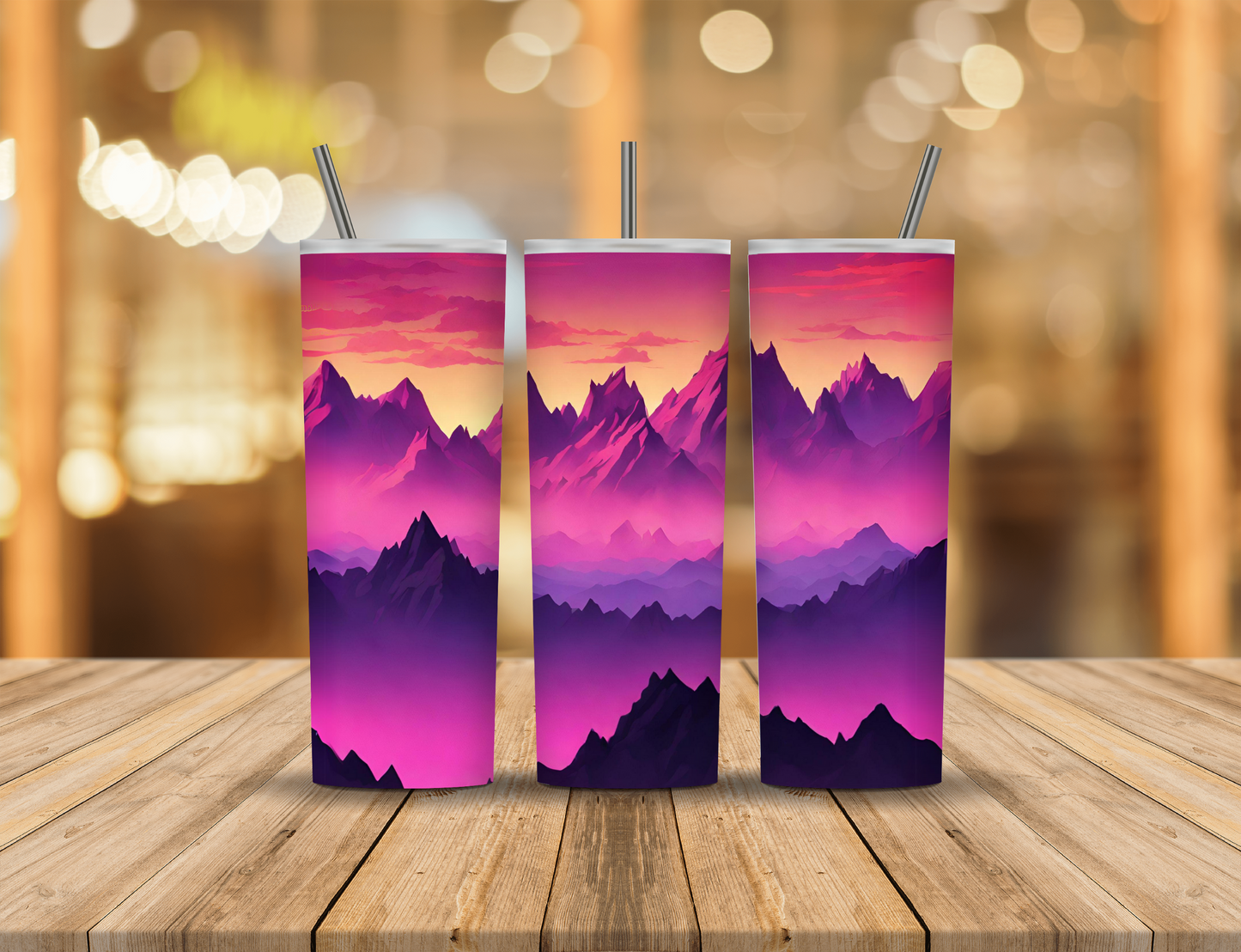 Sunset Mountains 20 oz Tumbler Design Digital Download #227