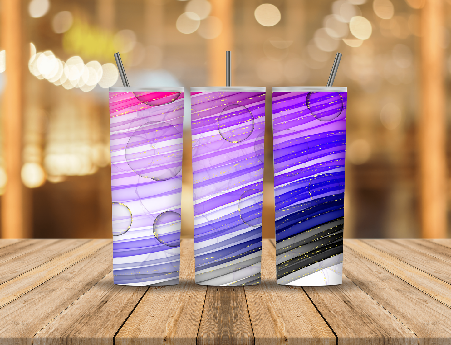 Pink Black Blue Purple Gold White Alcohol Ink Sparkles Speckles Abstract 20 oz Tumbler Design Digital Download #431