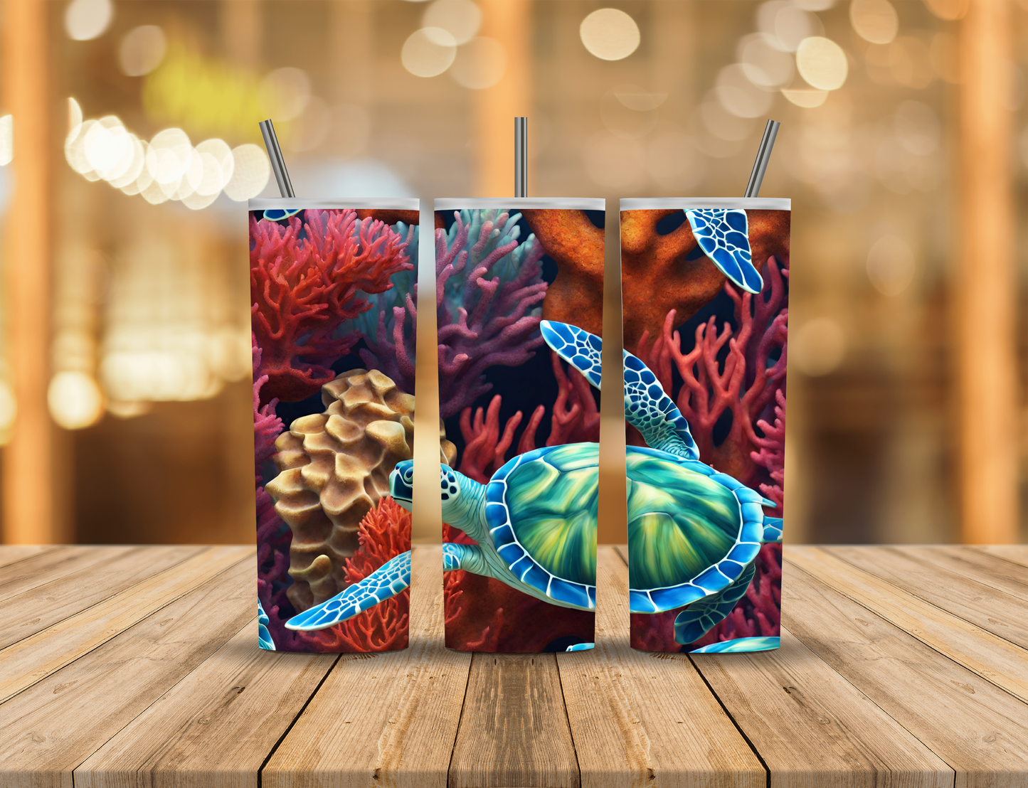 Ocean Turtle Tropical 20 oz Tumbler Design Digital Download #243