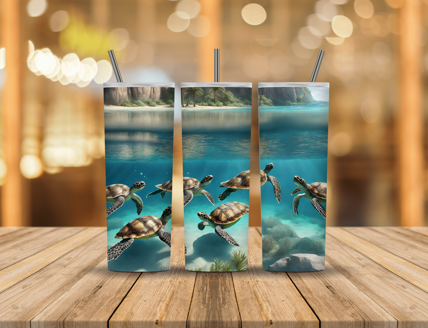 Ocean Turtles Beach 20 oz Tumbler Design Digital Download #240