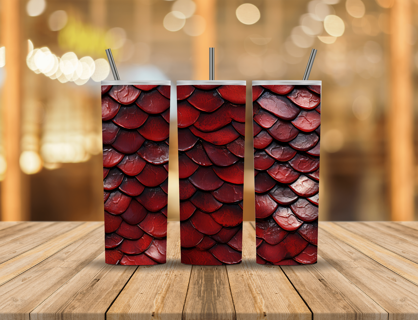 Red Dragon Mermaid Scales 20 oz Tumbler Design Digital Download #370