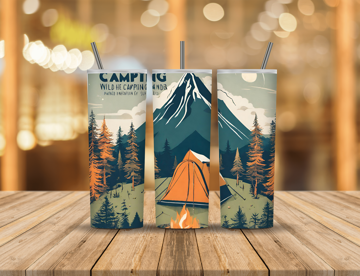 Camping Cartoon 20 oz Tumbler Design Digital Download #63