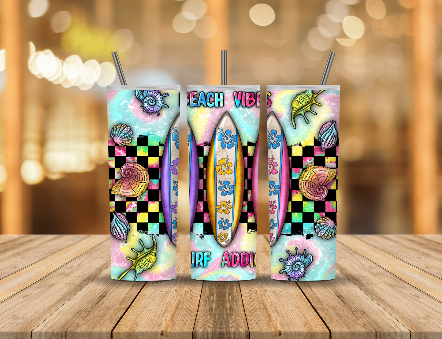 Beach Surfboard Cartoon Quote Summer 20 oz Tumbler Design Digital Download #62