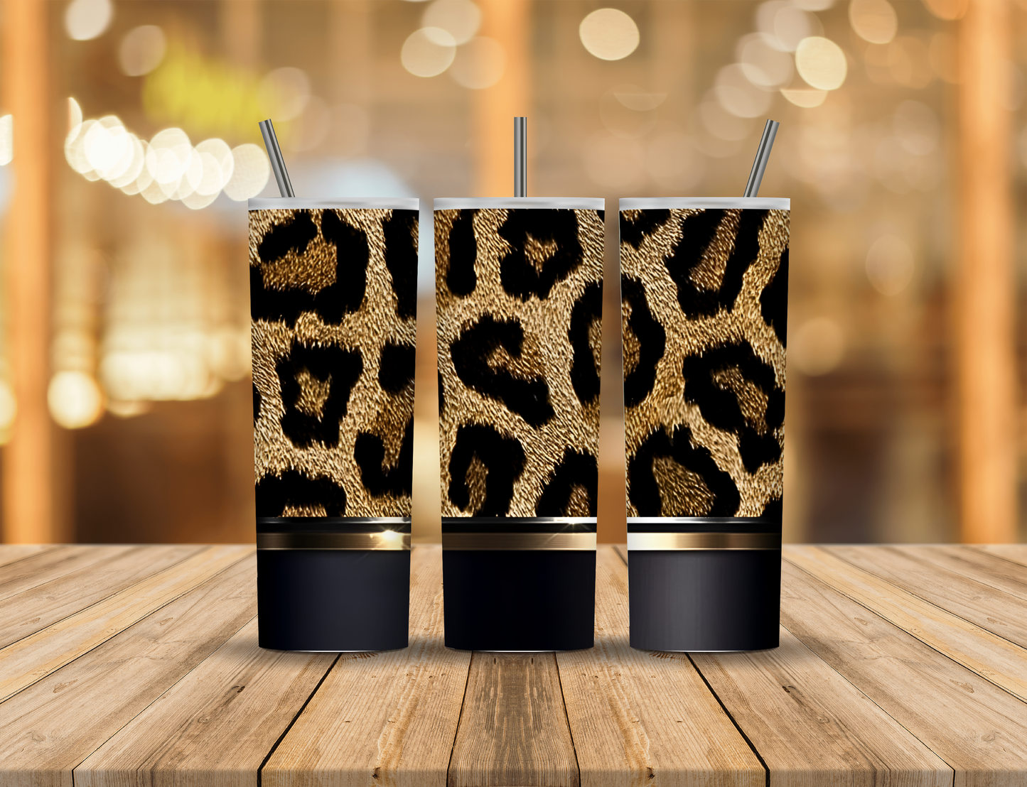 Black Gold Animal Print 20 oz Tumbler Design Digital Download #86