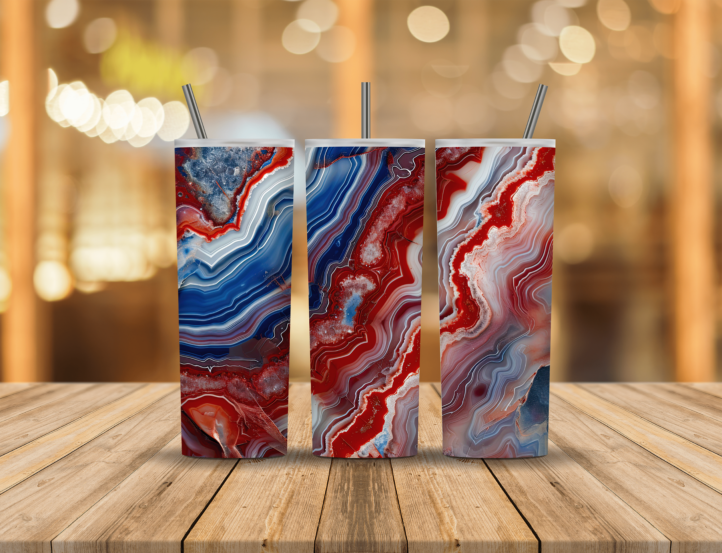 Red Blue Geode 20 oz Tumbler Design Digital Download #479