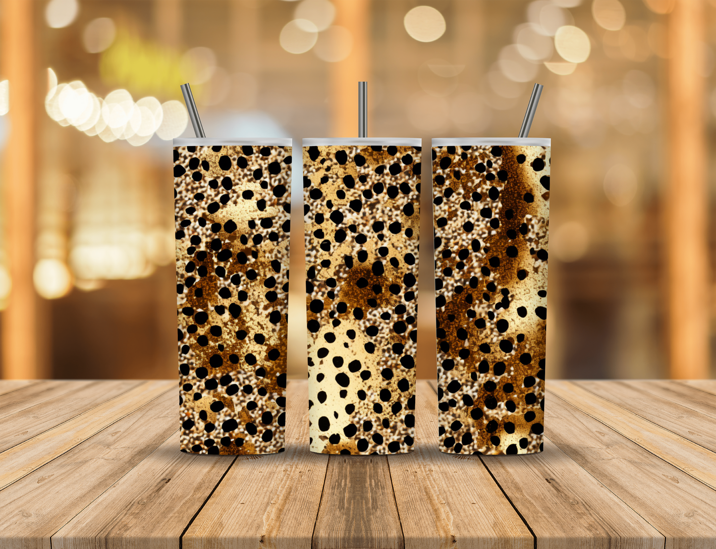 Brown Glitter Animal Print 20 oz Tumbler Design Digital Download #98