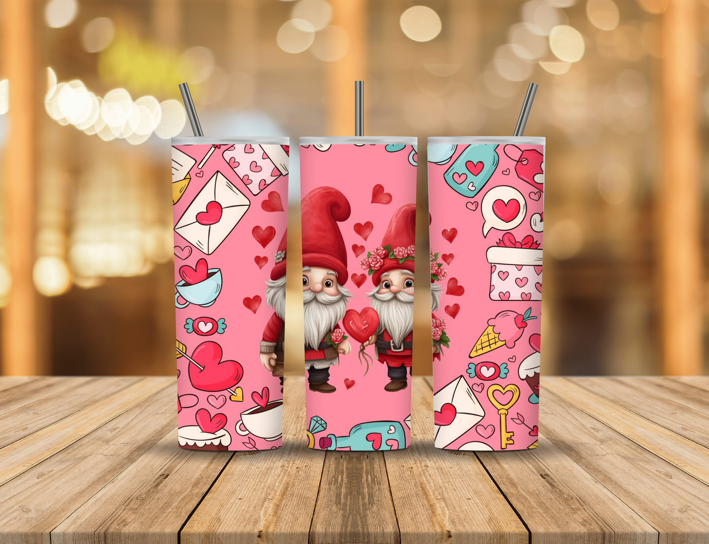 Valentine's Day Gnomes 20 oz Tumbler Design Digital Download #323