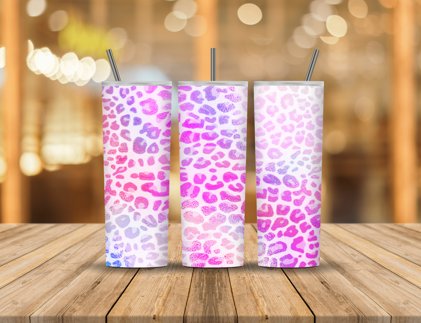 Metallic Pink Animal Print 20 oz Tumbler Design Digital Download #22