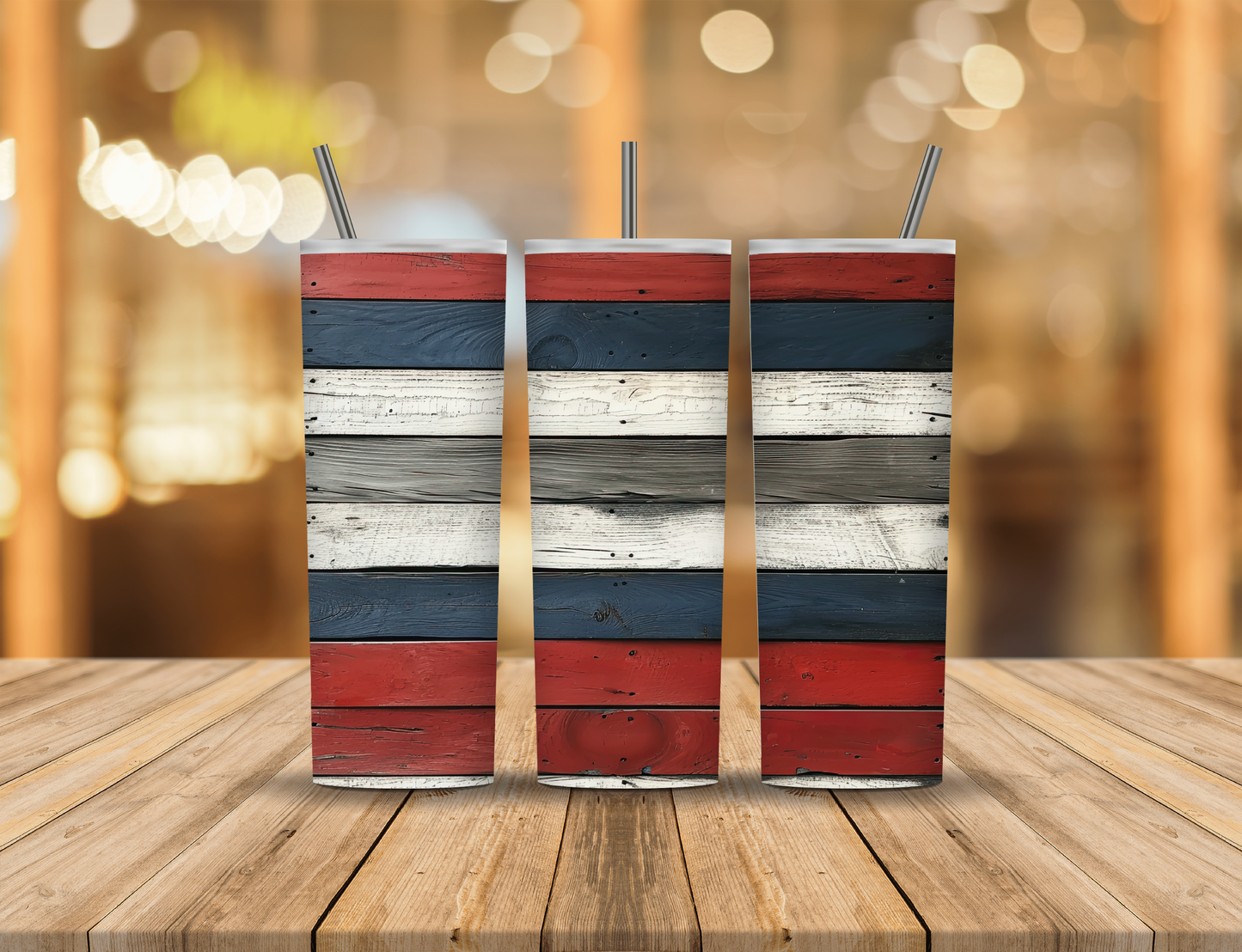 Red White Blue Wood Boards 20 oz Tumbler Design Digital Download #586