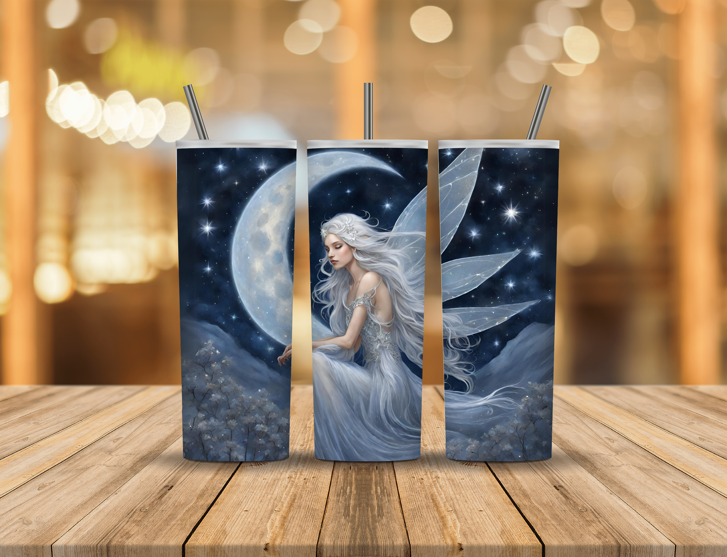 Nighttime Moon Fairy 20 oz Tumbler Design Digital Download #345