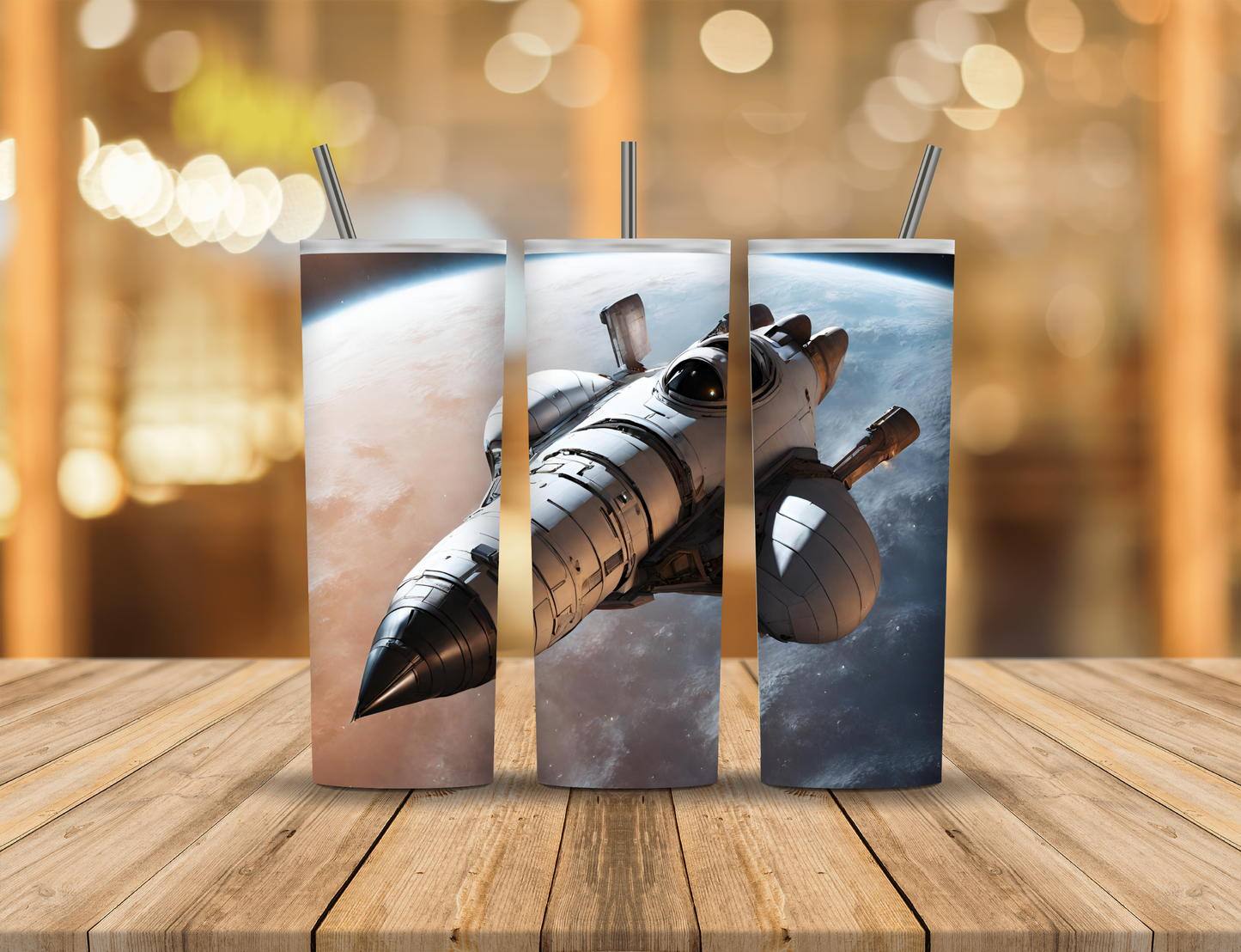 Space Shuttle Planet 20 oz Tumbler Design Digital Download #707