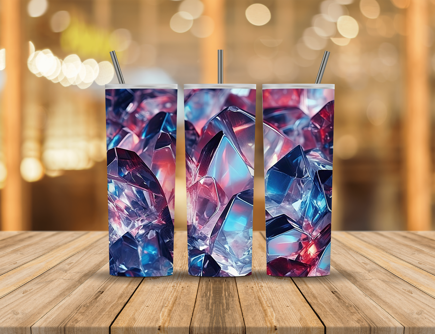 Red White Blue Crystals 20 oz Tumbler Design Digital Download #553