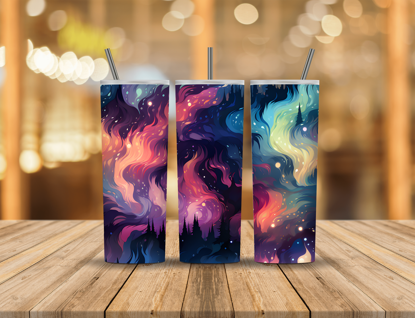 Night Northern Lights 20 oz Tumbler Design Digital Download #16