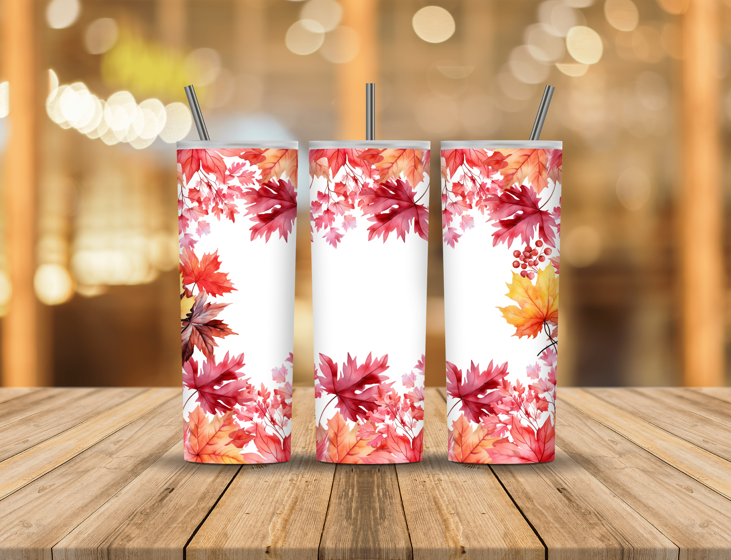 Fall Autumn Flowers 20 oz Tumbler Design Digital Download #604