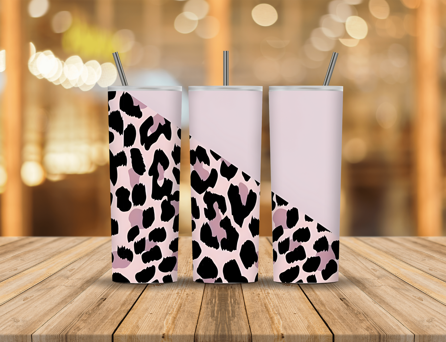 Beige Black Animal Print 20 oz Tumbler Design Digital Download #100