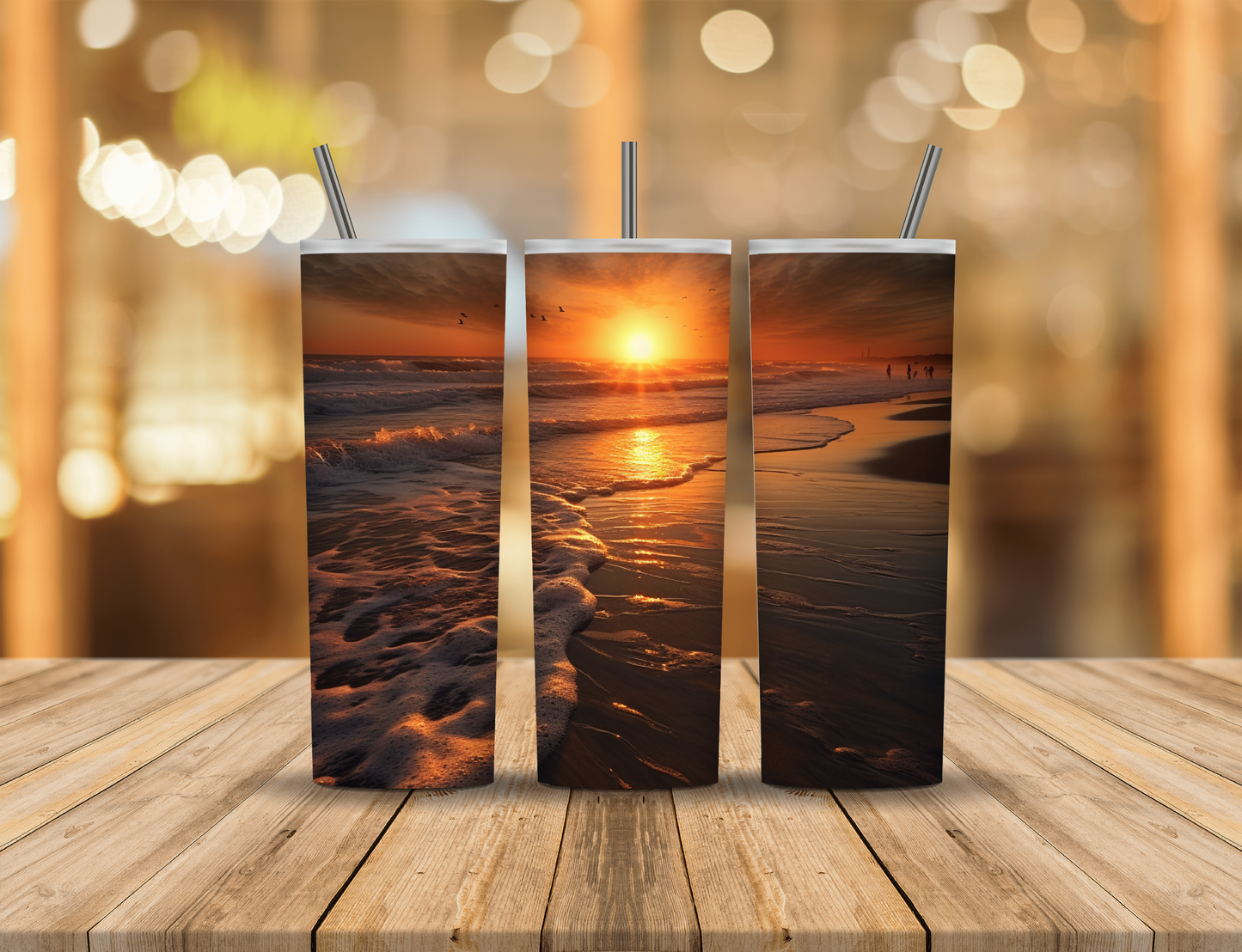 Beach Sunset 20 oz Tumbler Design Digital Download #6