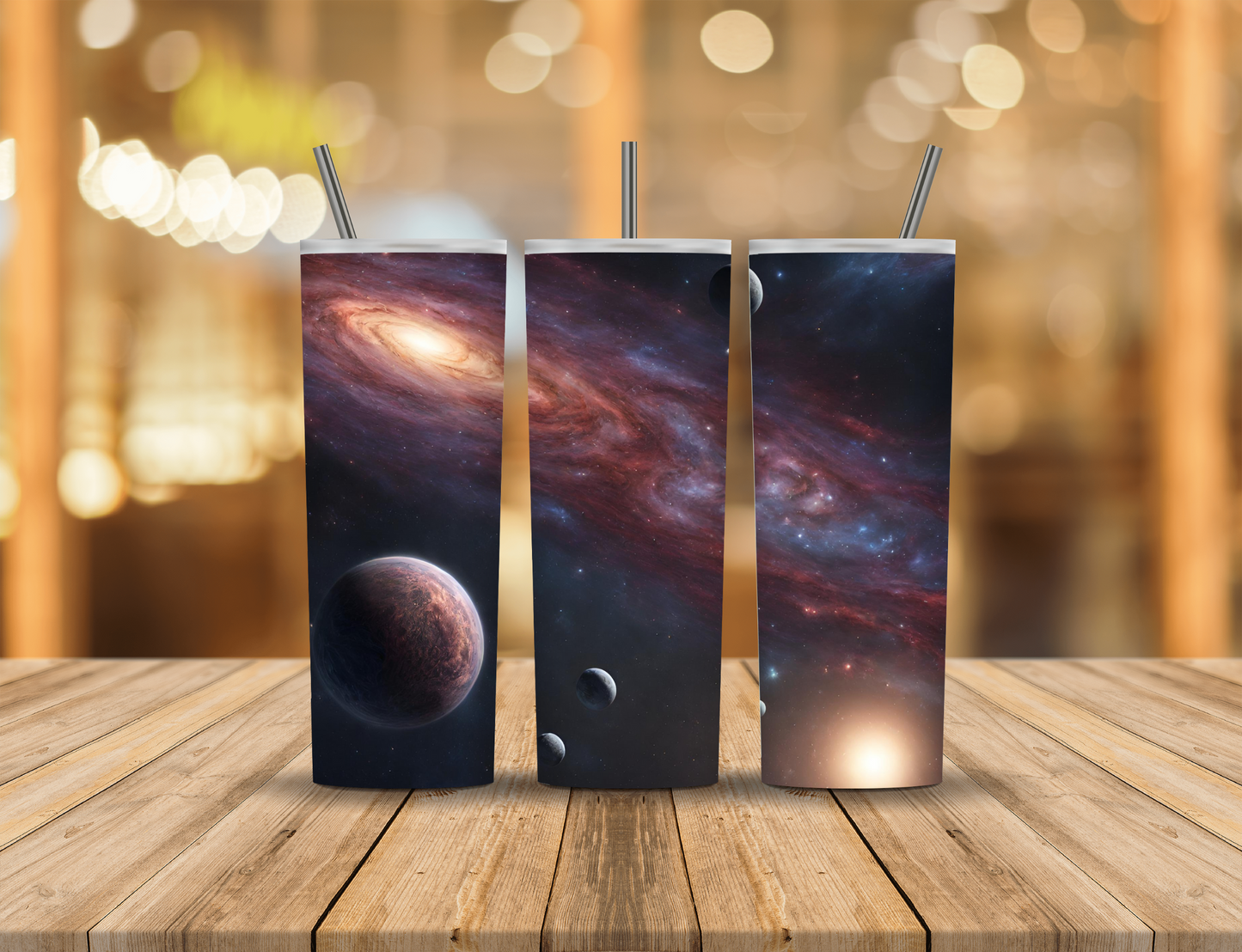 Milky Way Galaxy Space Stars Planets 20 oz Tumbler Design Digital Download #752