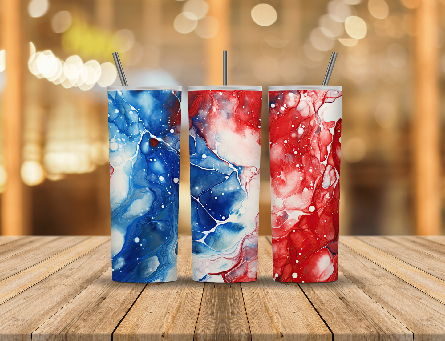 Red White Blue Abstract 20 oz Tumbler Design Digital Download #493