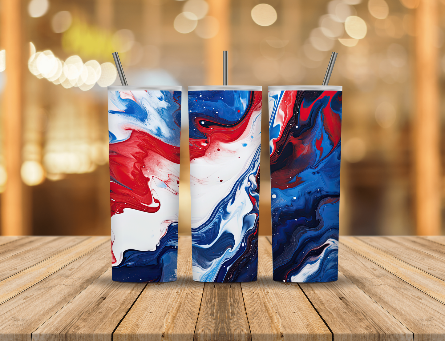Red White Blue Abstract 20 oz Tumbler Design Digital Download #569