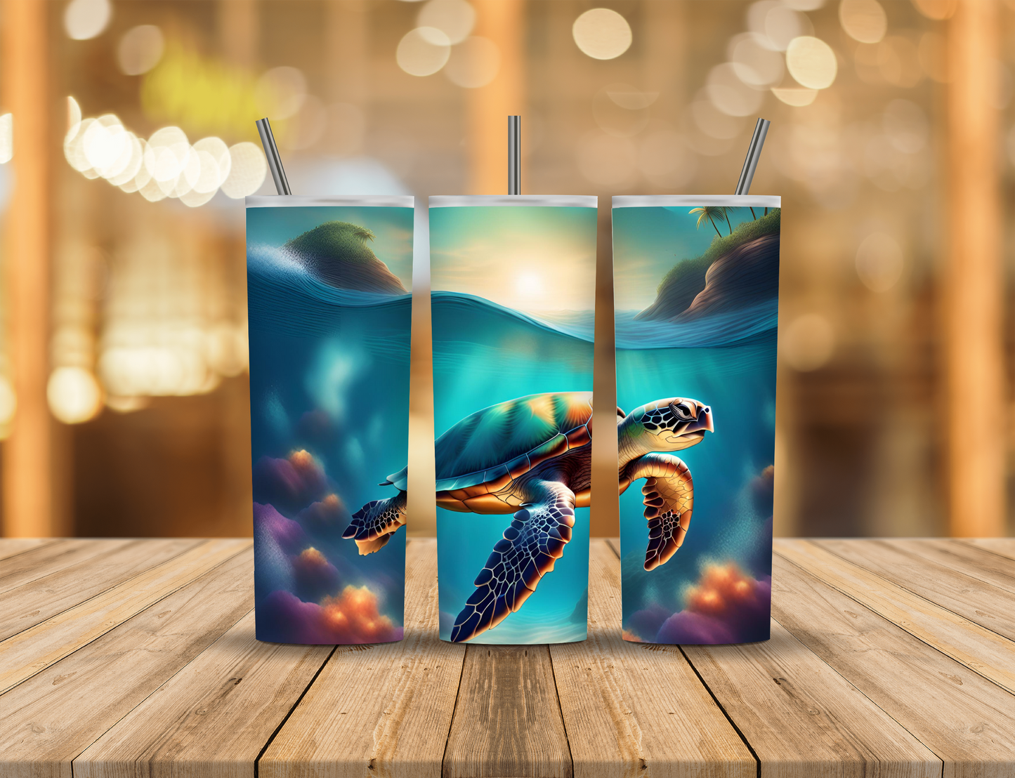 Ocean Turtle 20 oz Tumbler Design Digital Download #128
