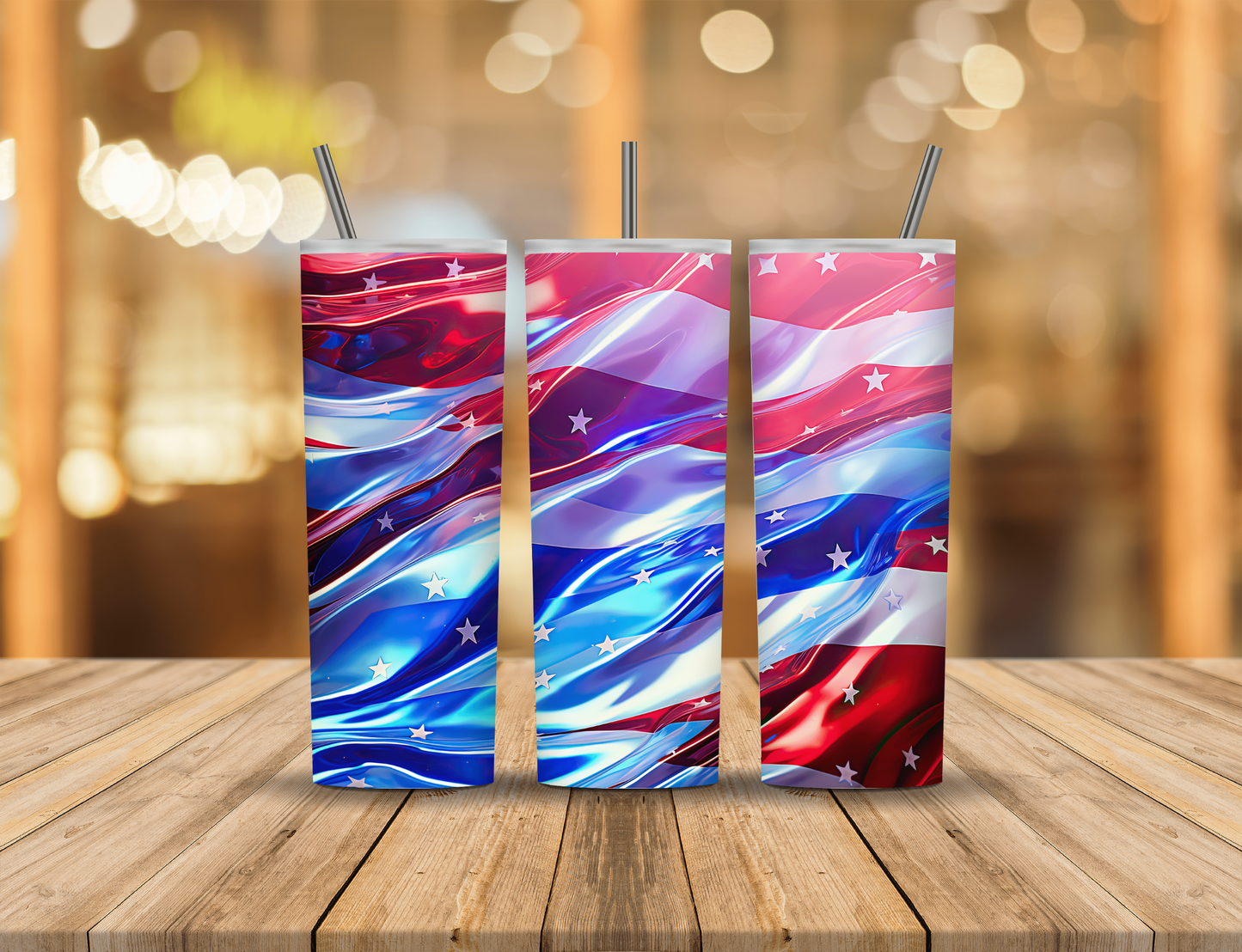 Red White Blue American Flag 20 oz Tumbler Design Digital Download #558