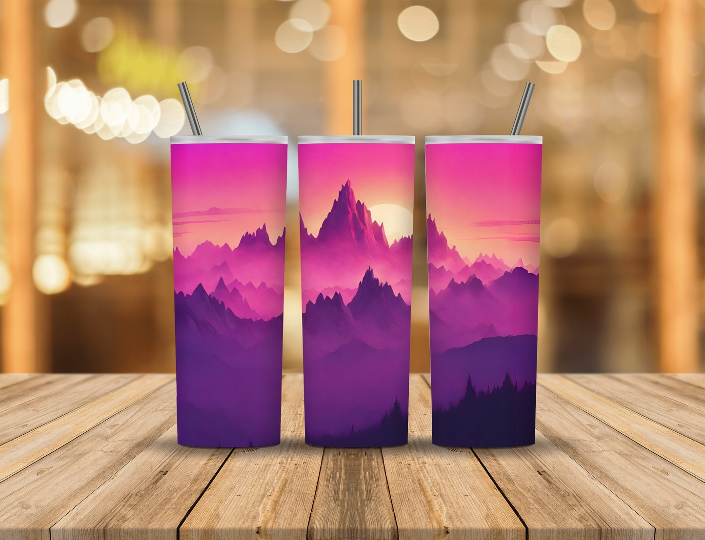 Sunset Mountains 20 oz Tumbler Design Digital Download #225