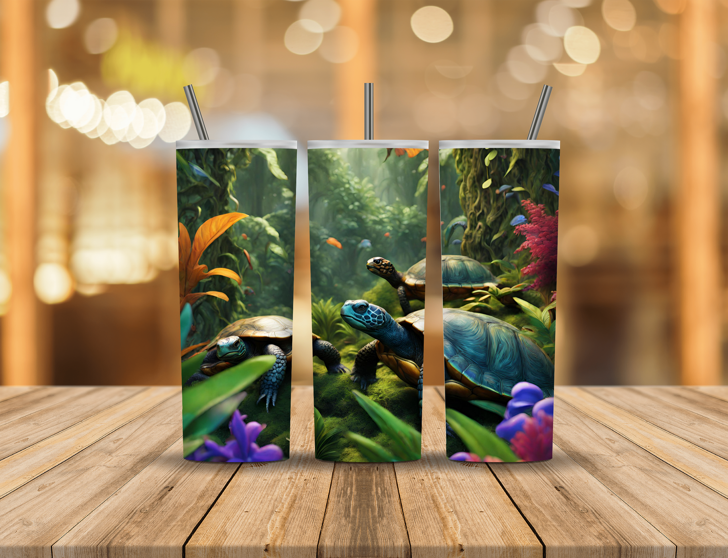 Tropical Jungle Turtles 20 oz Tumbler Design Digital Download #387