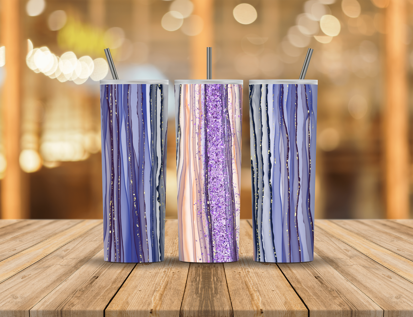 Peach Purple Blue Black Gold Speckled Sparkle Abstract 20 oz Tumbler Design Digital Download #727