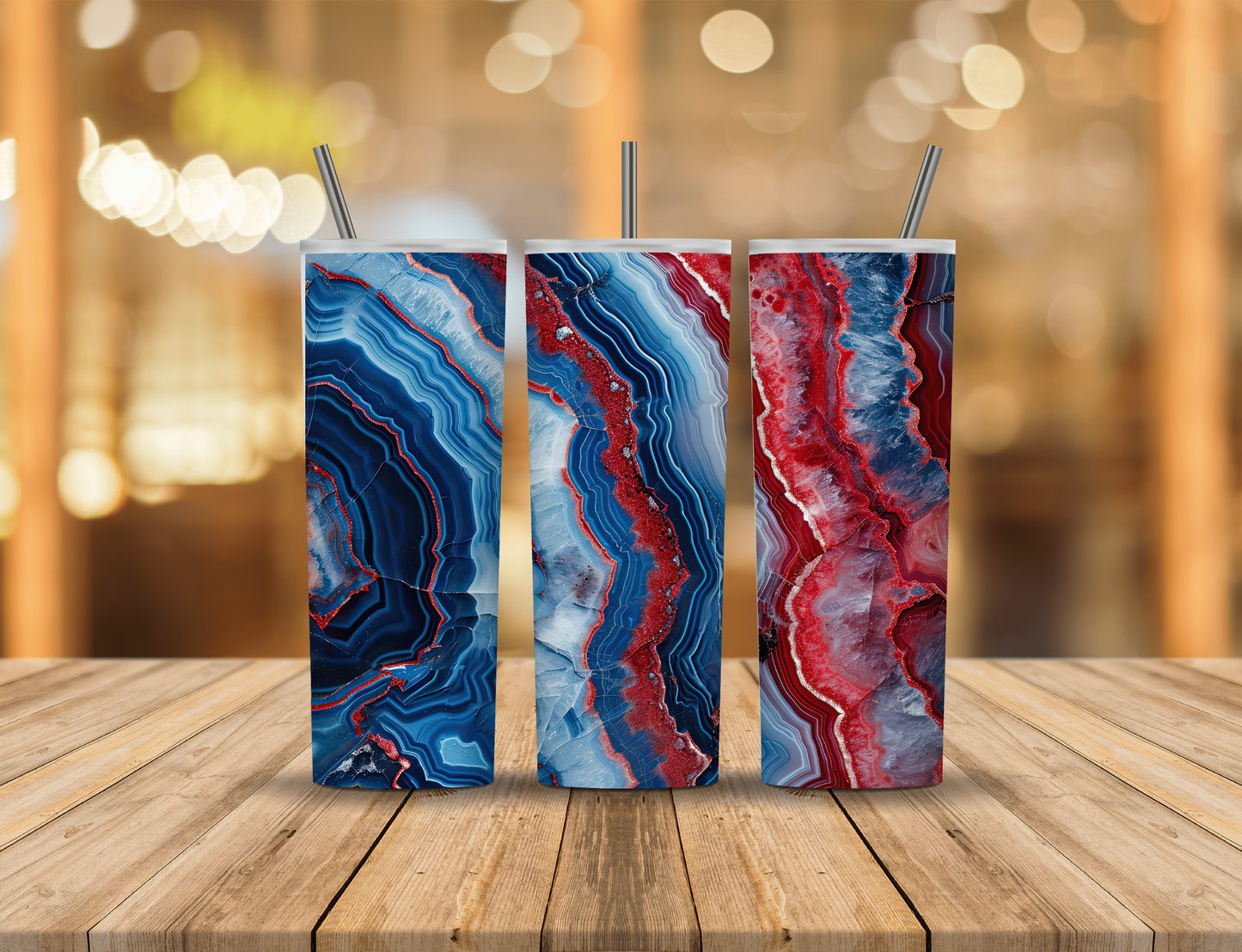 Red Blue Geode 20 oz Tumbler Design Digital Download #478