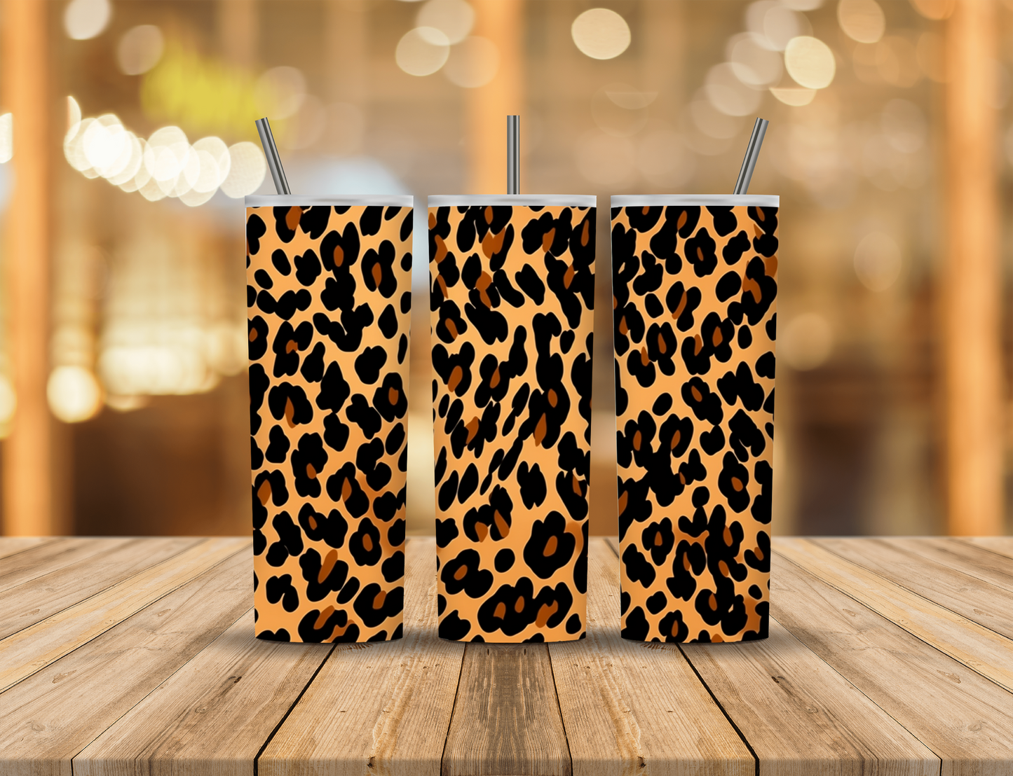 Black Brown Animal Print 20 oz Tumbler Design Digital Download #146