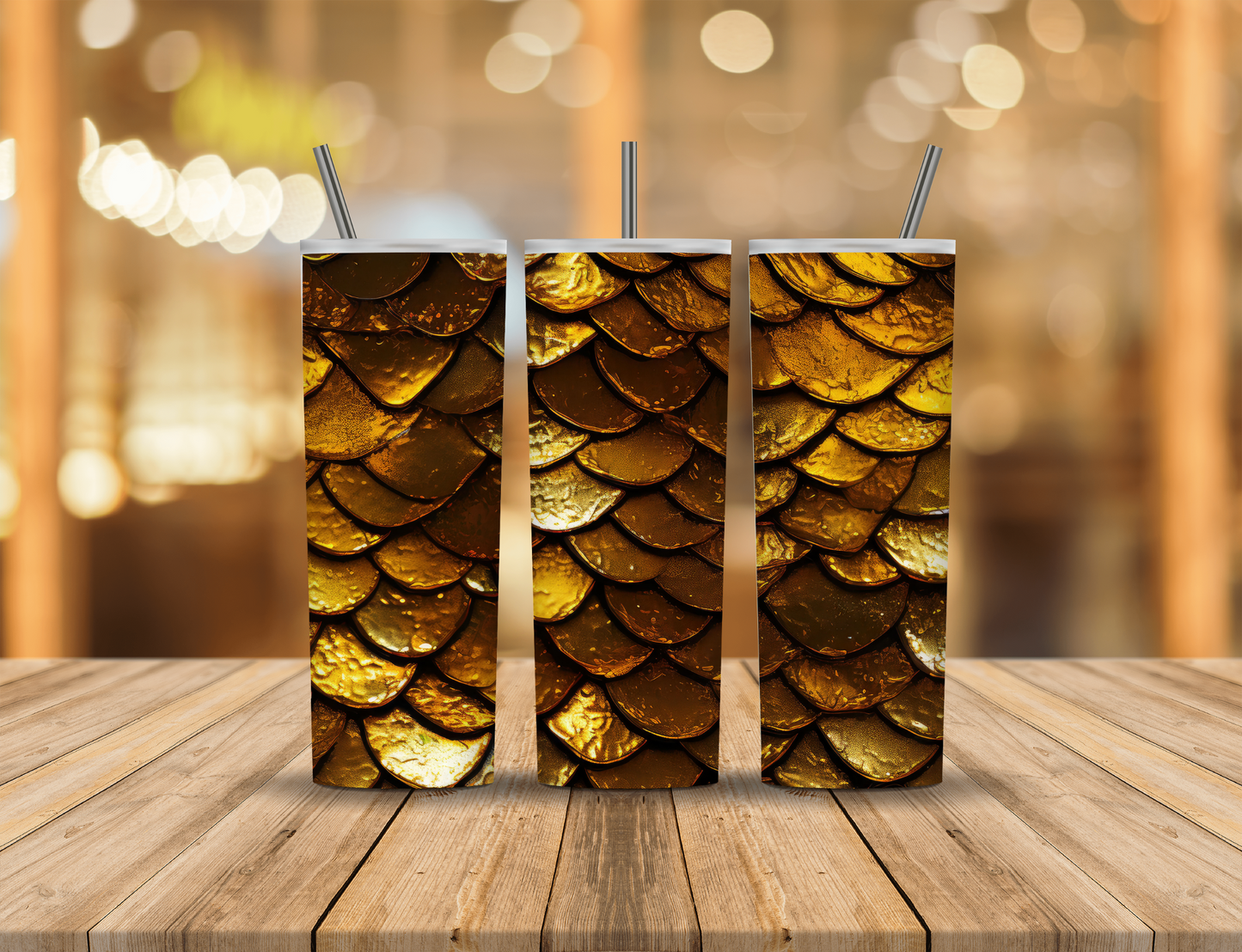 Gold Dragon Mermaid Scales 20 oz Tumbler Design Digital Download #285