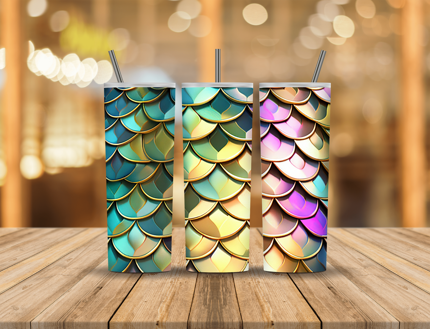Rainbow Dragon Mermaid Scales 20 oz Tumbler Design Digital Download #292