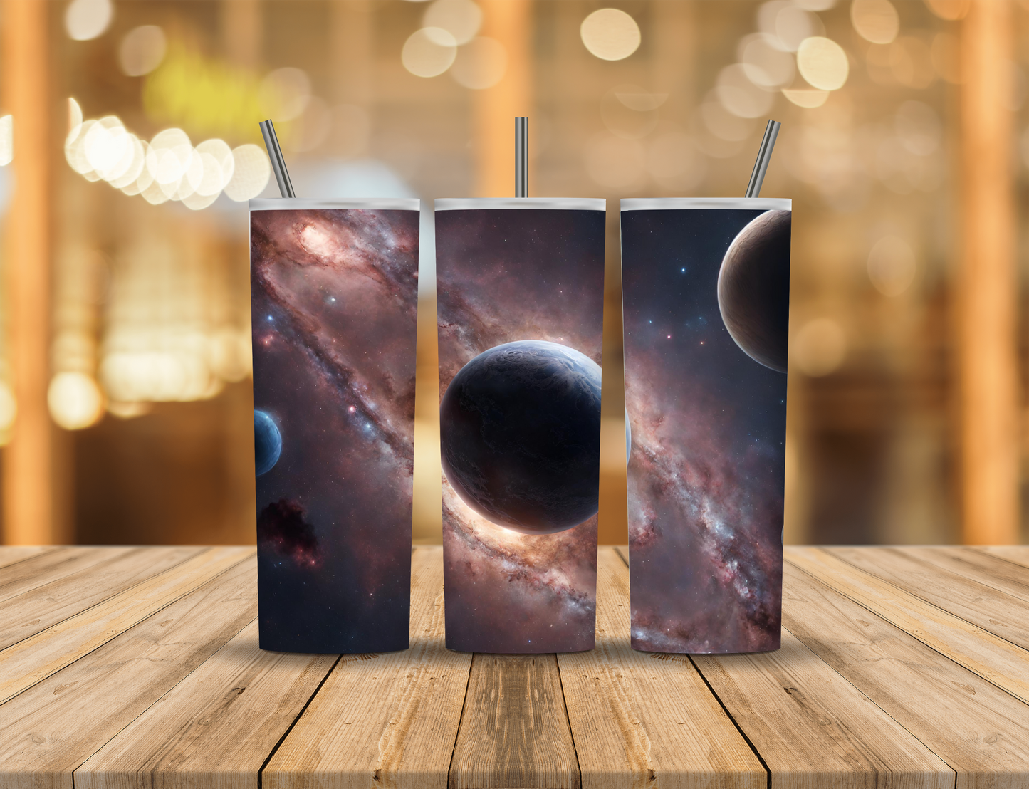 Milky Way Galaxy Space Stars Planets 20 oz Tumbler Design Digital Download #751