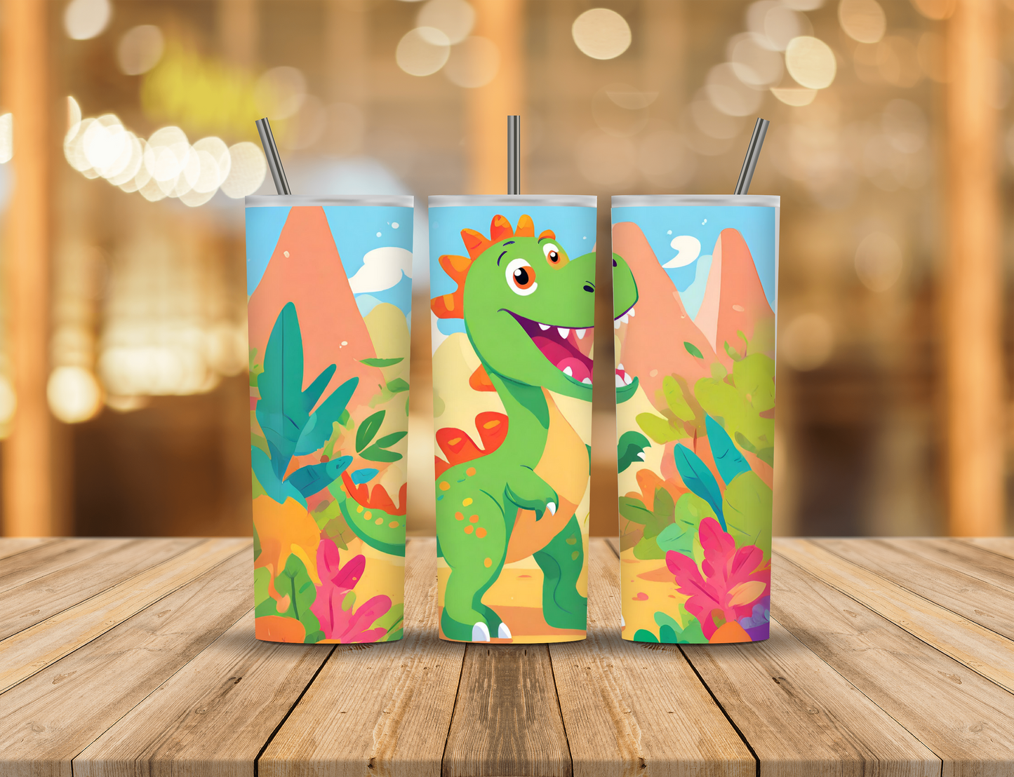 Cartoon Dinosaur 20 oz Tumbler Design Digital Download #308