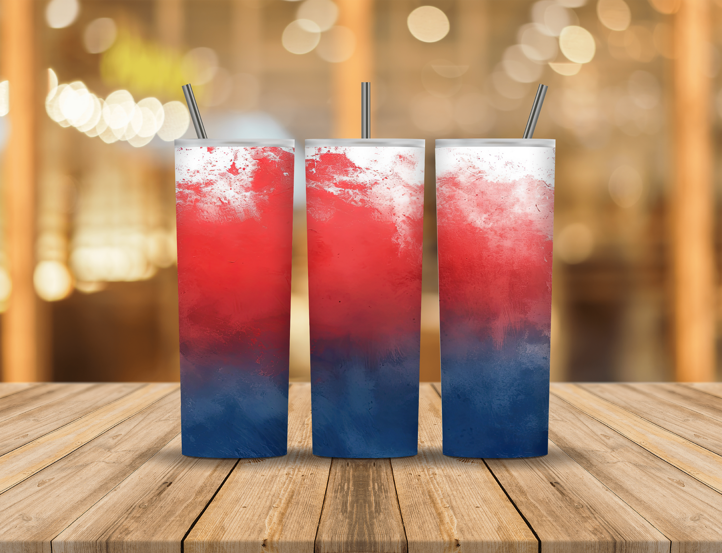 Red White Blue Oil Painting 20 oz Tumbler Design Digital Download #568