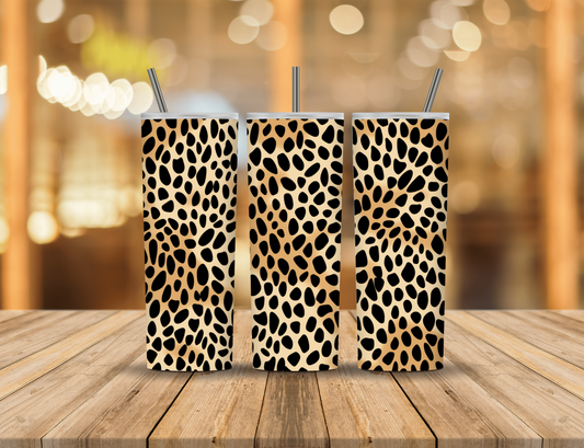 Brown Tan Black Animal Print 20 oz Tumbler Design Digital Download #119