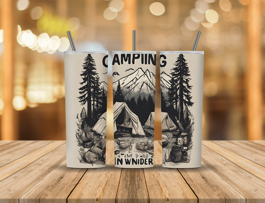 Summer Mountains Camping Forest 20 oz Tumbler Design Digital Download #400