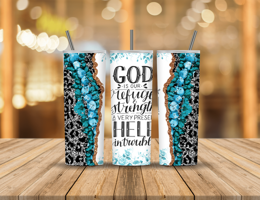 Blue Black Glitter Animal Print Religious Faith 20 oz Tumbler Design Digital Download #135