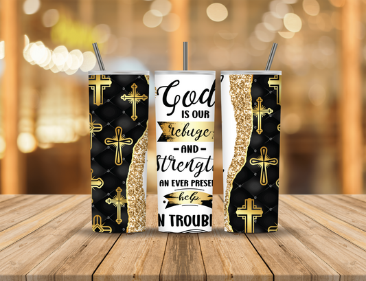 Gold Glitter Religious Faith Quote 20 oz Tumbler Design Digital Download #129