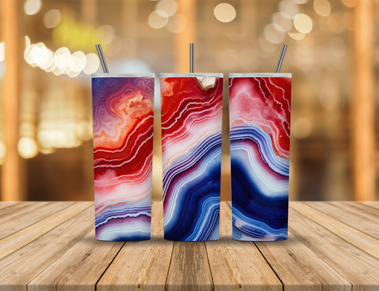 Red White Blue Geode 20 oz Tumbler Design Digital Download #494