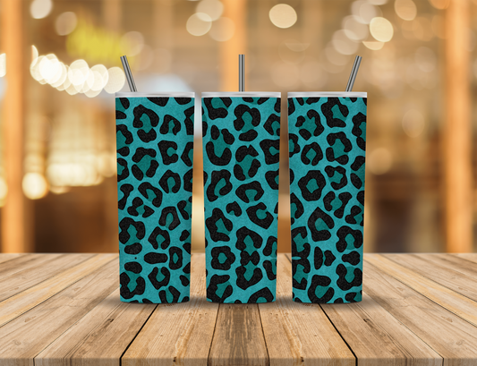 Blue Green Speckled Animal Print 20 oz Tumbler Design Digital Download #257